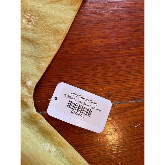 House of Wandering Silk Juhu Cotton Dress NWT $259 Turmeric One Size - Picture 9 of 10
